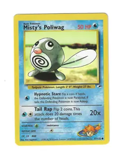 Misty's Poliwag - 87/132 Gym Heroes Unlimited Common Pokemon Card - Image 1