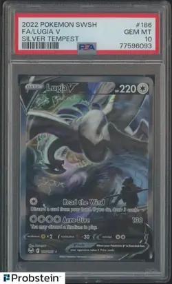 2022 Pokemon SWSH Silver Tempest #186 FA Lugia V PSA 10 GEM MINT - Image 1