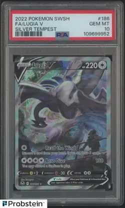 2022 Pokemon SWSH Silver Tempest #186 Full Art Lugia V PSA 10 GEM MINT - Image 1