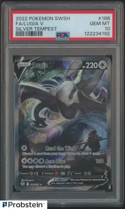 2022 Pokemon SWSH Sword & Shield Silver Tempest #186 Lugia V FA PSA 10 GEM MINT - Image 1