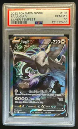 2022 Pokemon SWSH Silver Tempest Lugia V #186/195 PSA 10 - Image 1