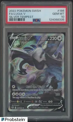 2022 Pokemon SWSH Lugia Silver Tempest #186 Lugia V Fa Full Art PSA 10 - Image 1