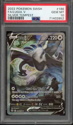 2022 Pokemon SWSH Silver Tempest #186 Lugia V FA PSA 10 GEM MINT - Image 1