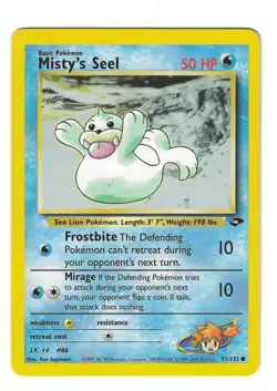 Misty's Seel - Gym Challenge Unlimited 91/132 Pokemon TCG Vintage WOTC - Image 1