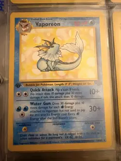Vaporeon 28/64 1999 Jungle Set Non-Holo 1st Edition Vintage Pokemon TCG - Image 1