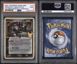 2021 POKEMON SWSH GRENINJA - GOLD STAR CELEBRATIONS #144 Graded PSA 9 Mint Slab - Image 3