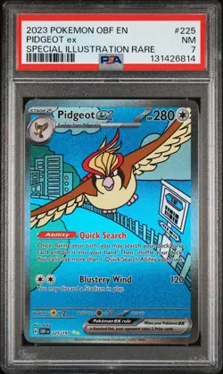 2023 POKEMON OBF EN-OBSIDIAN FLAMES SPECIAL ILLUSTRATION RARE PIDGEOT EX PSA 7 - Image 1