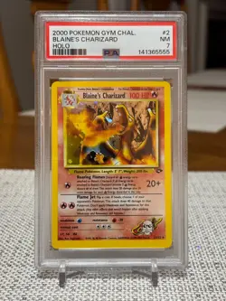 2000 Pokemon #2 Blaine's Charizard (Gym Challenge) Holo - PSA 7 - New Slab - Image 1