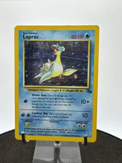 Lapras 10/62 Fossil Set Rare Holo Pokemon Card 1999 WOTC - Image 2