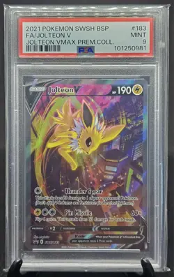 Jolteon V SWSH183 Premium Collection Promo Full Art 2021 Pokemon PSA 9 MINT - Image 1