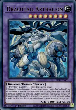 Dracotail Arthalion - Ultra Rare 1st Edition JUSH-EN006 - NM - YuGiOh - Image 1