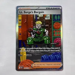 Pokemon TCG Lt. Surge's Bargain 185/132 SIR ME01: Mega Evolution Near Mint - Image 1
