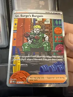 Pokemon TCG Lt. Surges Bargain SIR Trainer 185/132 Mega Evolutions Near Mint F - Image 1