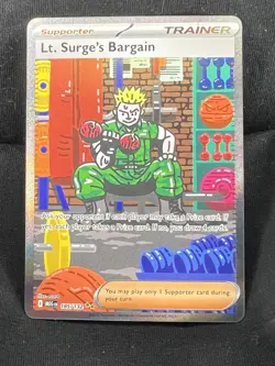 Pokemon TCG Lt. Surge’s Bargain 185/132 SIR Holo Mega Evolution English 🔥🔥🔥🔥 - Image 3