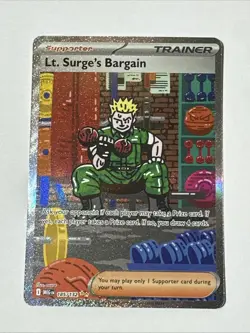 Pokemon TCG Lt. Surges Bargain SIR Trainer 185/132 Mega Evolutions Near Mint - Image 1