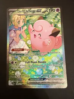 Pokemon TCG Lillie's Clefairy EX Journey Together SIR Card 184/159 NM Condition - Image 2