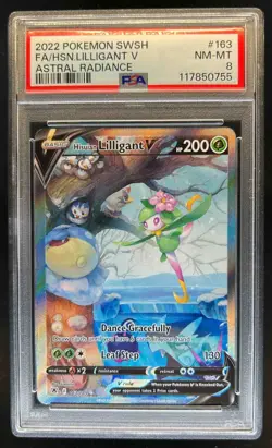 2022 Pokemon SWSH Astral Radiance Hisuian Lilligant V Full Art #163/189 PSA 8 - Image 1