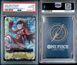 2025 ONE PIECE PROMOS #OP07-109 MONKEY D. LUFFY ILLUSTRATION BOX VOL.3 PSA 10 - Image 1
