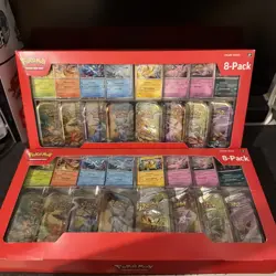x2 Pokemon TCG Scarlet & Violet Prismatic Evolutions Costco Mini Tins x8- Sealed - Image 1