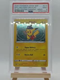 Pokemon SWSH Black Star Promo HOLO Special Delivery Pikachu SWSH074 - PSA 9 - Image 1