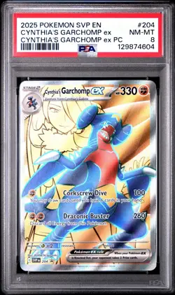 Cynthia's Garchomp EX SVP204 NM-MINT PSA 8. Pokemon S&V Black Star Promos - Image 1