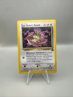 Pokemon Team Rocket’s Meowth 18 Black Star Promo Rare Card WOTC Vintage 1999 - Image 1