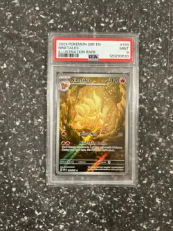 2023 Pokemon Obsidian Flames Ninetales Illustration Rare Card 199/197 PSA 9 - Image 1