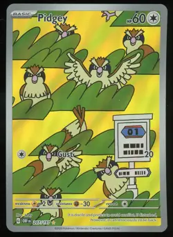Pokemon TCG Pidgey Holo Illustration Rare Full Art Obsidian Flames 207/197 NM - Image 1