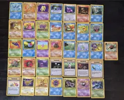 Pokemon 1999 1st Edition Fossil Near Complete Non Holo Set 16-62 HIGH GRADE NP - Image 1