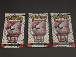 Pokemon TCG SV 151 Booster Pack Lot of 3x Sealed - Image 1