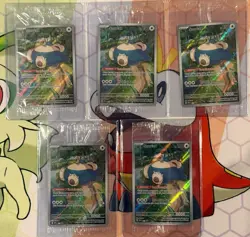 POKEMON SEALED SNORLAX 051 SCARLET VIOLET 151 ETB PROMO PLAYSET X5 - Image 1