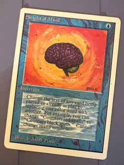 Magic the Gathering MTG Unlimited Sleight of Mind NM (Beta Bob) - Image 1