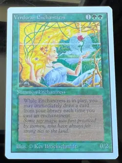 Magic the Gathering MTG Unlimited Verduran Enchantress NM (Beta Bob) - Image 1