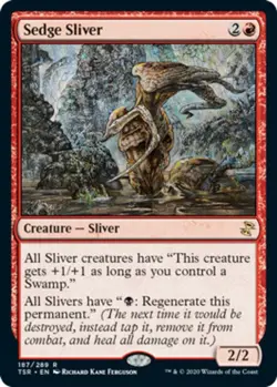 Sedge Sliver - Foil Magic mtg Light Play, English Time Spiral Remastered x1 - Image 1