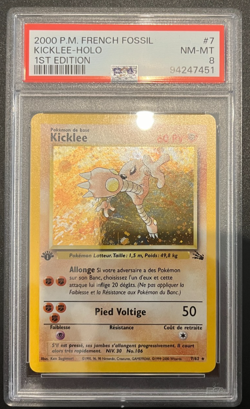 Kicklee 7/62 edition 1 Holo Fossile PSA 8 NM-Mint Carte pokemon - Image 1