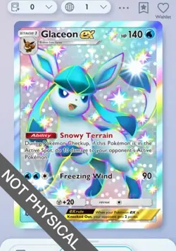 Pokemon TCG POCKET - Glaceon EX Shiny 2⭐, Wisdom of Sea and Sky, English - Image 1