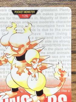 Pokemon Carddass Magmar No.126 Bandai Pocket Monsters Red ver. 1996 - Image 4