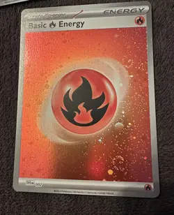 Fire Energy 002 Holo ENGLISH - Pokemon 151 NM/M- 3 SWIRLS - Image 2