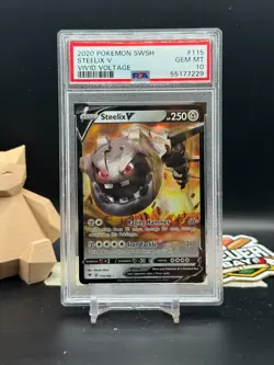 Steelix V 2020 Pokemon SWSH Vivid Voltage PSA 10 (CBR) - Image 1