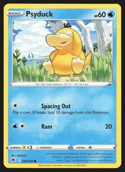 SWSH10: Astral Radiance Psyduck #028/189 Common Pokemon Card - Image 1