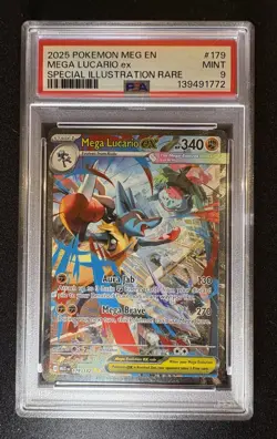 Pokemon Mega Evolution Lucario Ex 179/132 Special Illustration Rare SIR PSA 9 - Image 1