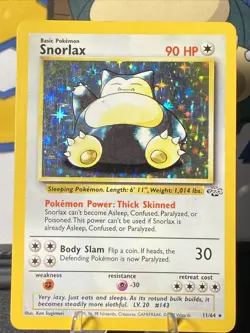 Pokemon TCG Snorlax 11/64 Jungle Unlimited Holo Rare Vintage 1999 WOTC - Image 1