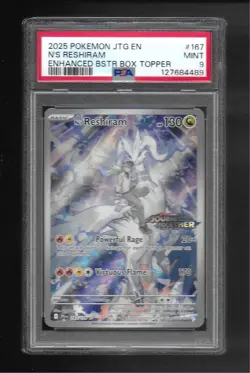 Pokemon Journey Together N'S RESHIRAM 167/159 PSA 9 MINT Enhanced Stamped Promo - Image 1