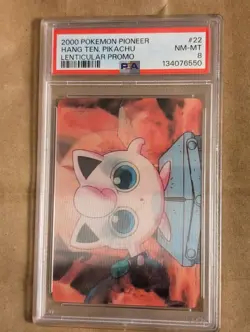 Pioneer Pokemon Hang Ten Pikachu #22 Lenticular Promo 2000 PSA 8 - Image 1
