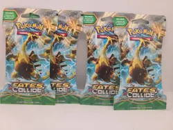 LOT OF FOUR (4) Pokemon XY-Fates Collide Sleeved Booster Packs. Factory Sealed! - Image 1