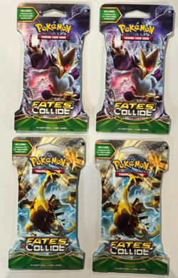 LOT OF FOUR (4) Pokemon XY-Fates Collide Sleeved Booster Packs. Factory Sealed! - Image 1