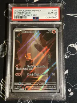 Charmander Illustration Rare 168/165 Pokemon 2023 MEW EN S&V 151 IR PSA 10 Card - Image 1