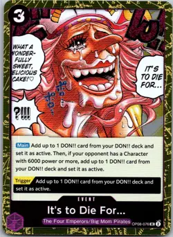 It's to Die For UC Two Legends Pre-Release Cards OP08-076 NM - Image 1