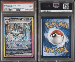 PSA 9 💎 2025 POKEMON PRE EN-PRISMATIC EVOLUTIONS SIR VAPOREON EX #149/131 - Image 3