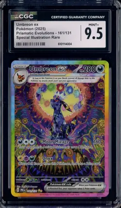 2025 Pokemon PRE EN Prismatic Evolutions Umbreon EX SIR 161/131 CGC 9.5 MINT+ - Image 1